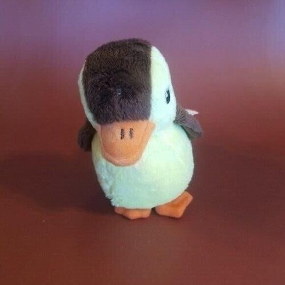 Duck Plush Stuffed Animal 6” Scholastic Inc Yellow with Orange Feet Brown Wings - Picture 2 of 11